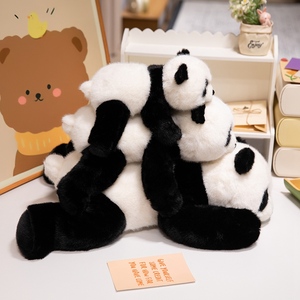 Jouets en peluche écologiques en gros, adorables pandas en peluche douce, 30 cm/40 cm/55 cm, adorable panda couché, cadeau d'anniversaire - Product Image 4