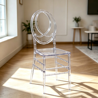 Chaise en acrylique transparente personnalisée en gros pour mariage, événement, banquet, chaise de salle à manger en plastique transparent comme du cristal pour fête