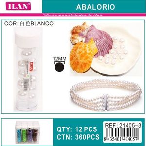 ILAN Abalorio Perle 12mm Bianche Per Creazione Gioielli 12Pz - Product Image 3