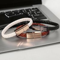 Câble de charge USB-C vers Type-C, bracelet de charge court en cuir, câble de données