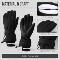 Gants de ski imperméables à écran tactile unisexes avec logo personnalisé pour le snowboard, la moto et les sports de plein air