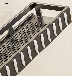 Eco-Friendly Non-Perforated Wall-Mounted Bathroom <b>Storage</b> <b>Rack</b> with Modern Design for Washbasin and <b>Shower</b> Room - Product Image 5