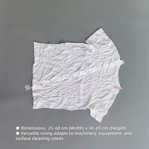 Trapos de Limpieza para Taller, Trapos Industriales de Algodón, Trapos de Limpieza 100% Algodón Blanco, Trapos Industriales de Algodón Tipo Camiseta - Product Image 3