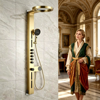 Ensemble de douche moderne en acier inoxydable avec affichage LED, jets pluie et massage pour hôtels et usage domestique