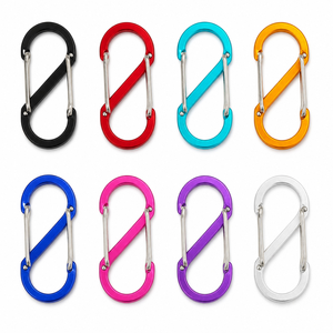 Mousqueton rapide en alliage d'aluminium en forme de 8 pour ligne de tirage de tente / sac à dos / porte-clés, 8 couleurs, personnalisable OEM - Product Image 1