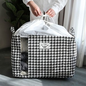 Clothing Organizer <b>Canvas</b> Storage Bag Large Capacity Rectangle Indoor Use For Quilt And Seasonal Clothing - Product Image 4