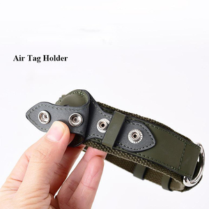 Niedriger Preis Katzen halsband Farben Benutzer definiertes Haustier halsband aus weichem Leder für mittelgroße Hunde halsband mit Air Tag Holder - Product Image 4