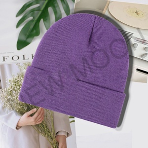 Bonnet en tricot acrylique unisexe avec logo personnalisé brodé, bonnet d'hiver chaud en tricot - Product Image 5