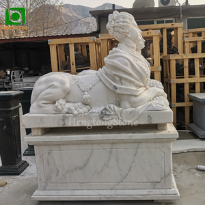 Tự nhiên bằng đá cẩm thạch trắng khắc ngoài trời Vườn TượNg Nhân sư - Product Image 3