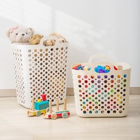 Panier de rangement multifonctionnel en plastique pour linge sale Kworld avec poignées découpées
