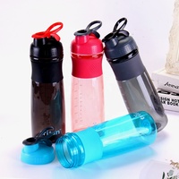 Bouteille d'eau Tritan en promotion, sans BPA, en plastique Tritan, shaker de sport, gobelet shaker personnalisé avec boule mélangeuse