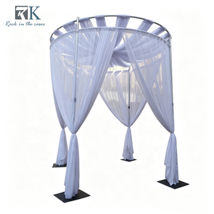 Système de tréteaux et rideaux pour mariage, support de toile de fond portable en aluminium avec rideaux pour extérieur et intérieur - Product Image 1