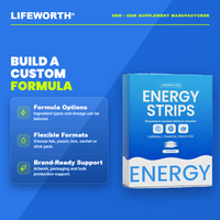 LIFEWORTH Bandes Énergétiques Orales Sous Marque Privée Caféine L-Théanine B12 Nutrition Sportive 30 ODM GMP ISO