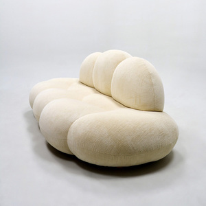 Canapé Nuage Moderne et Simple en Polaire d'Agneau, Ensemble de Canapés Modulaires Crème en Forme de Nuages, pour Salon, Direct Usine - Product Image 1