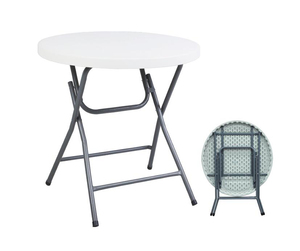 Plástico plegable mesa al aire libre fiesta al aire libre boda silla plegable al por mayor mesa de bar plegable 80cm Mesa Redonda - Product Image 2