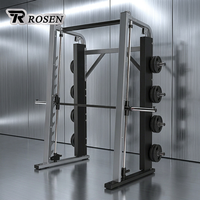 Machine Smith verticale ROSEN Fitness avec verrous de sécurité pour la musculation en salle de sport commerciale, squats et développés couchés