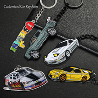 Porte-clés personnalisé en émail, design 3D cool, logo de voiture, en alliage de zinc, personnage de voiture mignon, vente en gros