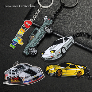 Porte-clés personnalisé en émail, design 3D cool, logo de voiture, en alliage de zinc, personnage de voiture mignon, vente en gros - Product Image 4