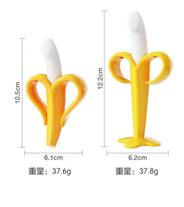 <span class=keywords><strong>Mordedor</strong></span> de bebé de silicona sin BPA en forma de fruta Juguete de cepillo de dientes de plástico suave con diseño de plátano para alimentación de bebé - Product Image 2