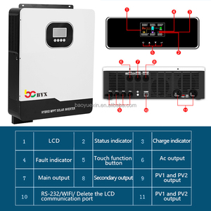 Inversor Solar Híbrido de 10kw, Inversor de 1KW a 12KW, 48V, 24V, 12V, MPPT, Onda de Onda Sinusoidal de Salida Única Dual, Inversor de Coche - Product Image 5