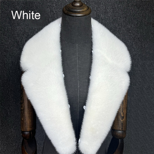 Accessoire de manteau pour femmes et hommes, écharpe en fourrure de vison de luxe noire, blanche, marron, col en fourrure de vison 100% véritable - Product Image 4