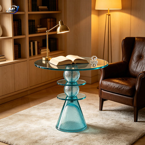 Mesa Auxiliar de Resina Transparente, Mesa de Centro Geométrica de Varios Niveles, Mesa Redonda Decorativa para Sala de Estar, Vestíbulo de Hotel - Product Image 3