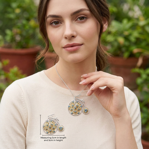 Broche et pendentif en topaze bleue de Londres naturelle, en argent sterling 925, bijoux fins faits à la main, cadeau de luxe, plaqué rhodium - Product Image 5
