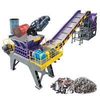Ligne de recyclage de métaux pour ferraille, fûts, carrosseries, châssis, sièges, avec broyeur à marteaux pour fer, acier, aluminium