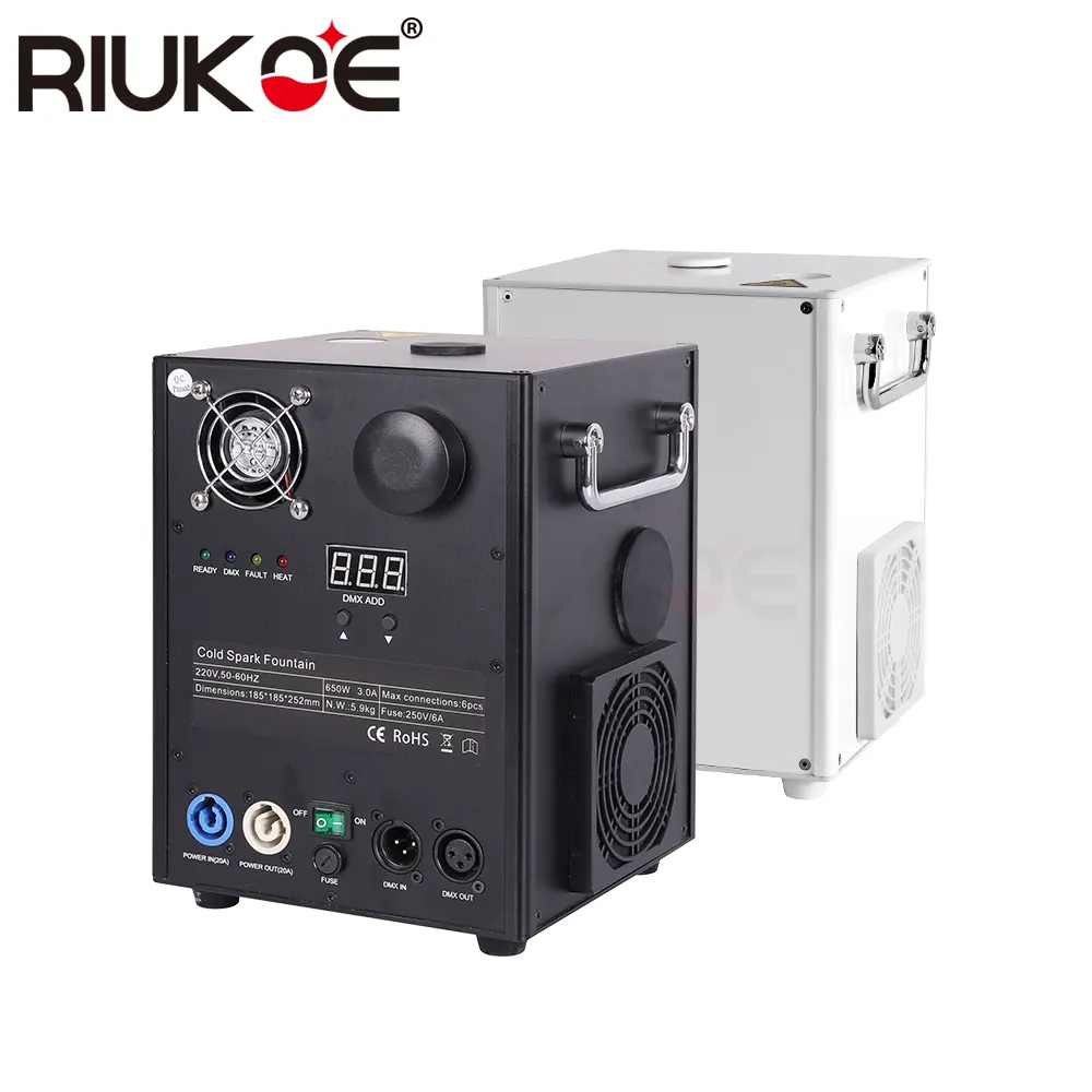 Diskon Besar-besaran 110V Acara Pernikahan Remote Nirkabel Dmx 512 Fountain Aman Dalam Ruangan Dmx 650W Kembang Api Dingin Berkilau Mesin Percikan