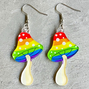 Nouvelle Console de <span class=keywords><strong>jeu</strong></span> acrylique Gay Pride bijoux Lgbtq fée été boisson amusant stylo champignon arc-en-ciel boucles d'oreilles - Product Image 2