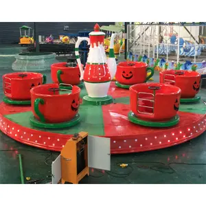 Kids amusement rides new design coffee cup merry go round spice carousel
