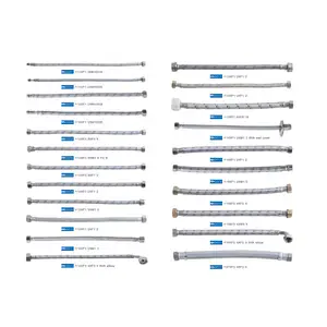 내구성 더블 잠금 목욕 피팅 배관 세척 분지 입구 유연한 샤워 호스 스테인레스 스틸 정신 플렉스 꼰 물 호스