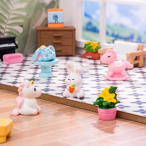 Thu nhỏ nhựa thủ công Dollhouse phụ kiện nhà bếp nội thất phòng tắm thiết lập bao gồm cả tủ lạnh máy giặt đồ chơi trang trí cho - Product Image 6