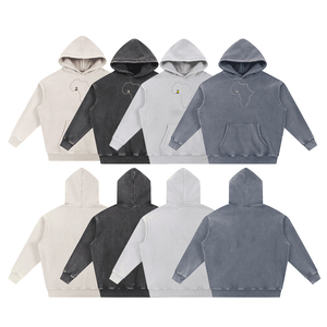 Sweat-shirt à capuche surdimensionné KingSen 100% coton lavé, épais, personnalisé avec broderie, streetwear décontracté pour homme - Product Image 1