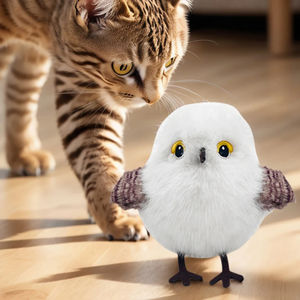 Simülasyon hareket aktif cıvıl cıvıl cıvıl uçan kuş çırparak kediler için interaktif peluş kedi oyuncak - Product Image 6