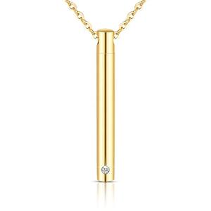 Kremasyon urn kolye kolye için külleri tek elmas gümüş 925 beyaz altın urns İnsan külleri kolye - Product Image 1