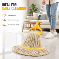 Recharges de balai serpillère en coton robustes et écologiques pour usage commercial, tête de balai en coton jaune personnalisée à forte absorption d'eau, remplacement
