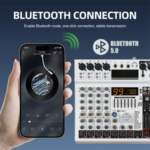 Mezclador de Audio Profesional GAX-ME06 con Procesador DSP de 99 Bits, Pantalla Digital USB, Consola de 6 Canales, Reproductor MP3 y Bluetooth Integrados - Product Image 2