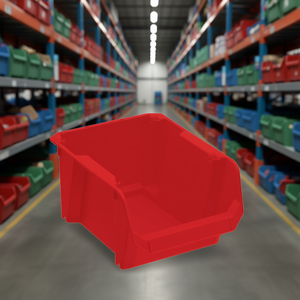 Bandeja de Almacenamiento Modular, Contenedor de Plástico Rojo para Uso en Logística y Almacenes - Product Image 3