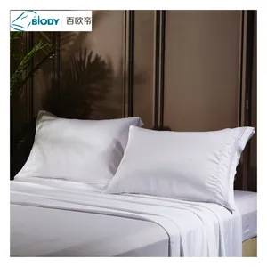 Hypoallergenic orgânico 100% Bamboo bedsheets conjunto cama Cor Sólida para casa do hotel