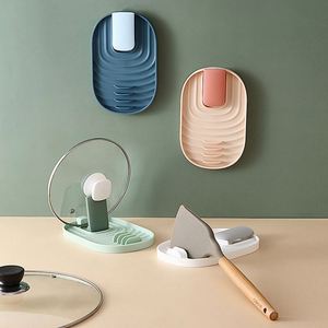 Foldable PP Pot Lid Spatula Rack Integrated Storage Kitchen Stove Organizer Draining <b>Tool</b> Chopsticks Spoon Rest Oven/Microwave - Product Image 5