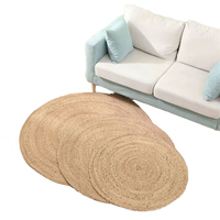 Tapis artisanal antidérapant en jute traditionnel à poils ras, épaisseur moyenne, avec envers en jute, pour usage domestique et commercial, chambre d'hôtes, couloir, chambre à coucher