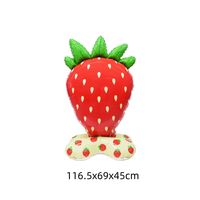 Ballon en aluminium à l'hélium 4D grand format, motif Popcorn et Fraise, éco-responsable, pour fête estivale à thème fruits et piscine