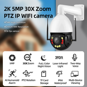 Wi-Fi PTZ 30X 20X зум Ip-камеры с автоматическим отслеживанием 5mp 2K CCTV безопасности двухстороннее аудио наружное ночное видение 360 камера - Product Image 2