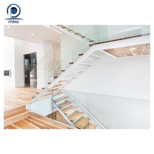 Best-seller Poulie simple droite au design moderne et populaire Escaliers en bois de luxe Garde-corps en verre Escalier <span class=keywords><strong>Momo</strong></span> - Product Image 6