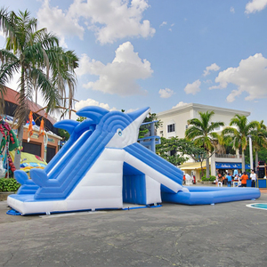 Toboggan gonflable double face de qualité commerciale avec mur d'escalade, château gonflable géant en PVC <span class=keywords><strong>pour</strong></span> <span class=keywords><strong>location</strong></span> événementielle et parcs d'attractions - Product Image 1