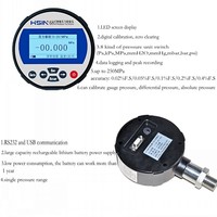 HSIN685 Stainless Steel Digital Pressure Gauge High Precision LED Display Gas Pressure Measuring Instrument Calibrator Sensors