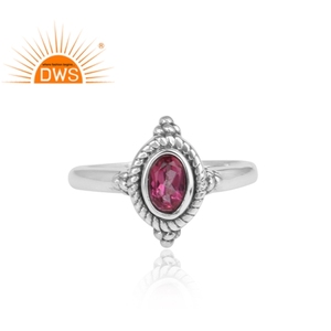 Anillo de piedras preciosas de topacio Rosa Popular caliente fabricante de joyas hecho a mano Plata de Ley 925 anillo antiguo colección Vintage - Product Image 2