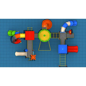 屋外遊具スポーツパーク＆ガーデン多機能カラフルLLDPE滑り台セット、子供の安全のためのクライミング要素付き - Product Image 3