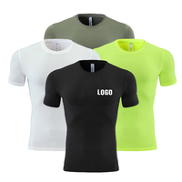 Nouveau design élastique Fit Gym Wear Polyester Spandex Gym Wear t-shirts formation hommes respirant Compression t-shirt
